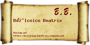 Bölcsics Beatrix névjegykártya